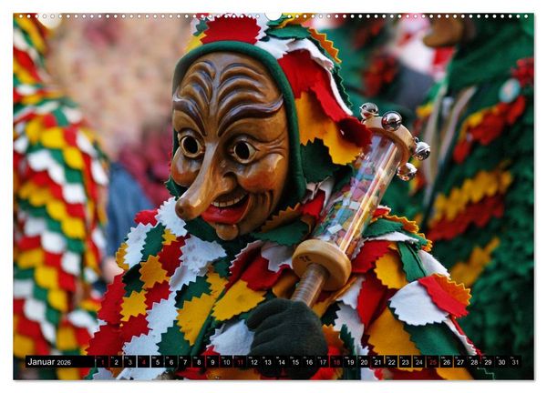 Produktbild: Alemannische Masken (hochwertiger Premium Wandkalender 2026 DIN A2 quer), Kunstdruck in Hochglanz