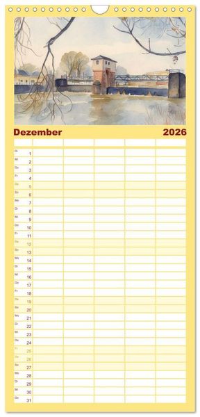Produktbild: Familienplaner 2026 - DOCUMENTA-Stadt Kassel mit 5 Spalten (Wandkalender, 21 x 45 cm) CALVENDO