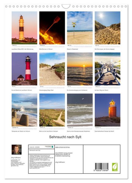 Produktbild: Sehnsucht nach Sylt (Wandkalender 2026 DIN A3 hoch), CALVENDO Monatskalender