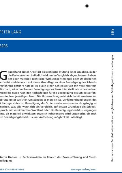 Produktbild: Zur Aufhebbarkeit von Entscheidungen &uuml;ber die Beendigung eines Schiedsverfahrens als Folge eines Vergleiches