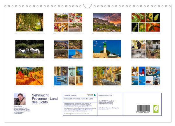 Produktbild: Sehnsucht Provence - Land des Lichts (Wandkalender 2026 DIN A3 quer), CALVENDO Monatskalender