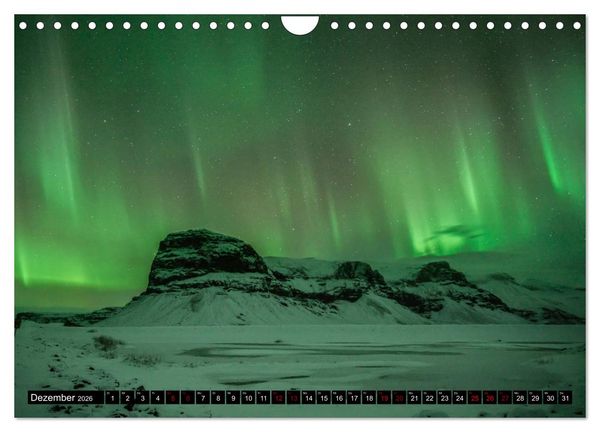 Produktbild: Aurora borealis - Magische Polarlichtn&auml;chte in Island und Norwegen (Wandkalender 2026 DIN A4 quer), CALVENDO Monatskalender