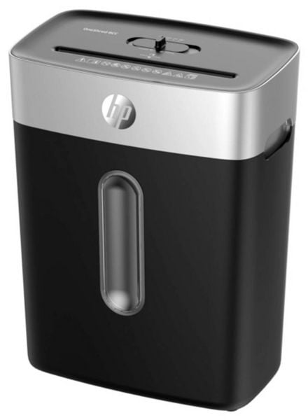 Produktbild: HP OneShred 8CC Aktenvernichter 8 Blatt Partikelschnitt P-4 15 l Vernichtet auch B&uuml;roklammern, Heftklammern, Kreditkarte
