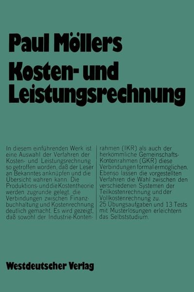Produktbild: Kosten- und Leistungsrechnung