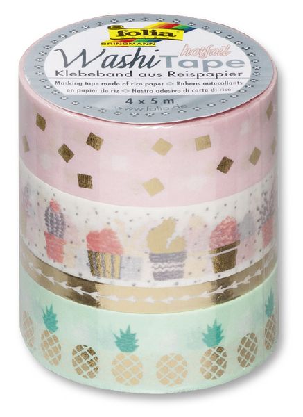 Produktbild: folia Washi Tape Hotfoil gold 5m 4 St&uuml;ck