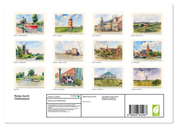 Produktbild: Reise durch Ostfriesland (Wandkalender 2026 DIN A4 quer), CALVENDO Monatskalender