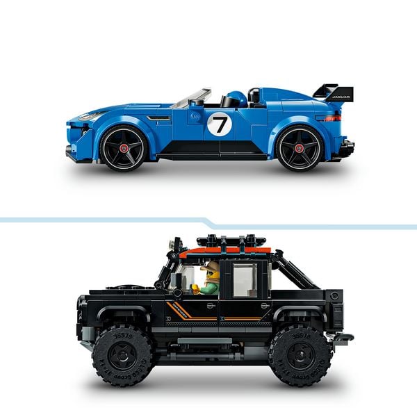 Produktbild: LEGO Speed Champions 77264 Jaguar Project 7 & Land Rover Defender, Spielzeugautos f&uuml;r Kinder