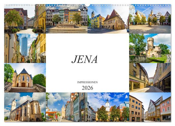 Jena Impressionen (Wandkalender 2026 DIN A2 quer), CALVENDO Monatskalender