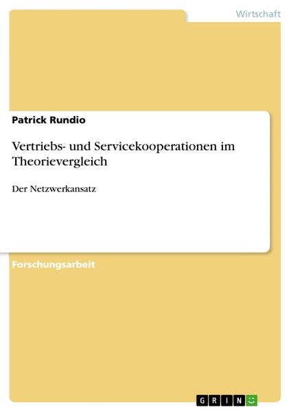 Produktbild: Vertriebs- und Servicekooperationen im Theorievergleich