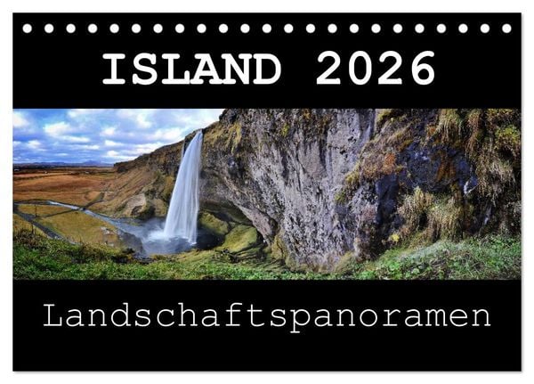 Island 2026 Landschaftspanoramen (Tischkalender 2026 DIN A5 quer), CALVENDO Monatskalender
