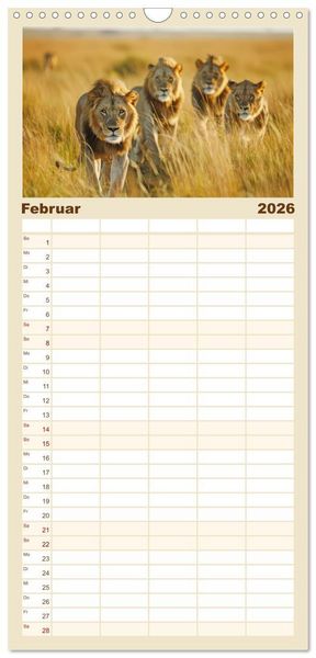 Produktbild: Familienplaner 2026 - Afrikas urt&uuml;mliche Sch&ouml;nheit mit 5 Spalten (Wandkalender, 21 x 45 cm) CALVENDO