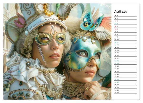 Produktbild: Venezianische Impressionen - Kunstvolle Fantasiewerke (PLANER) (Wandkalender 2026 DIN A3 quer), CALVENDO Monatskalender