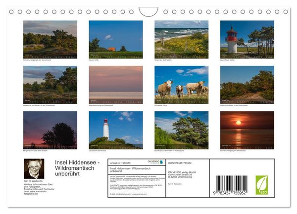 Produktbild: Insel Hiddensee - Wildromantisch unber&uuml;hrt (Wandkalender 2026 DIN A4 quer), CALVENDO Monatskalender