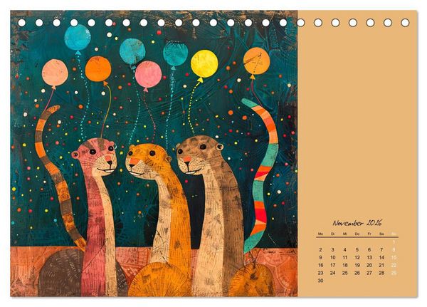 Produktbild: Wenn Tiere feiern (Tischkalender 2026 DIN A5 quer), CALVENDO Monatskalender