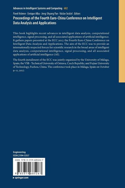 Produktbild: Proceedings of the Fourth Euro-China Conference on Intelligent Data Analysis and Applications