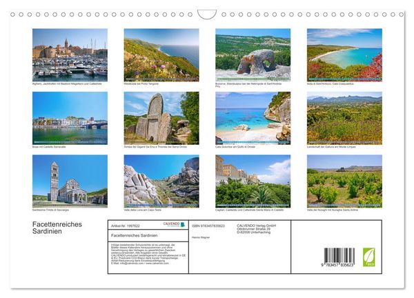 Produktbild: Facettenreiches Sardinien (Wandkalender 2026 DIN A3 quer), CALVENDO Monatskalender
