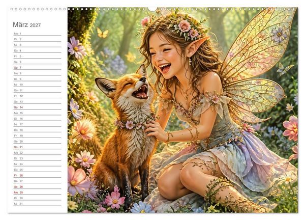 Produktbild: Magische Weggef&auml;hrten - Zw&ouml;lf Feen und ihre tierischen Begleiter (Wandkalender 2027 DIN A2 quer), CALVENDO Monatskalender