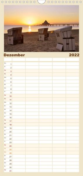 Produktbild: Familienplaner Strandkorb-Impressionen (Wandkalender 2022 , 21 cm x 45 cm, hoch)