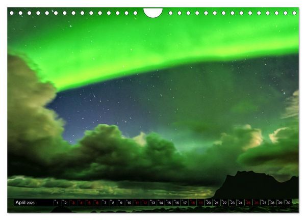 Produktbild: AURORA BOREALIS tanzt (Wandkalender 2026 DIN A4 quer), CALVENDO Monatskalender