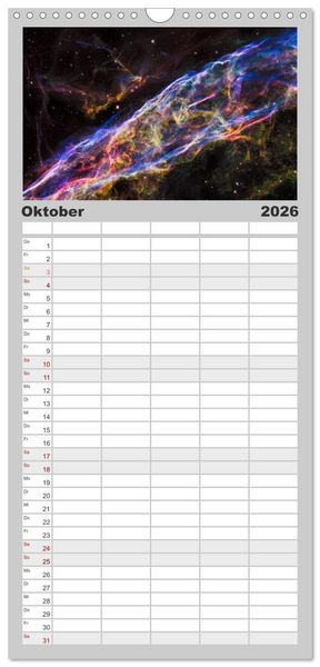 Produktbild: Familienplaner 2026 - Hubble - 35 Jahre atemberaubende Aufnahmen mit 5 Spalten (Wandkalender, 21 x 45 cm) CALVENDO