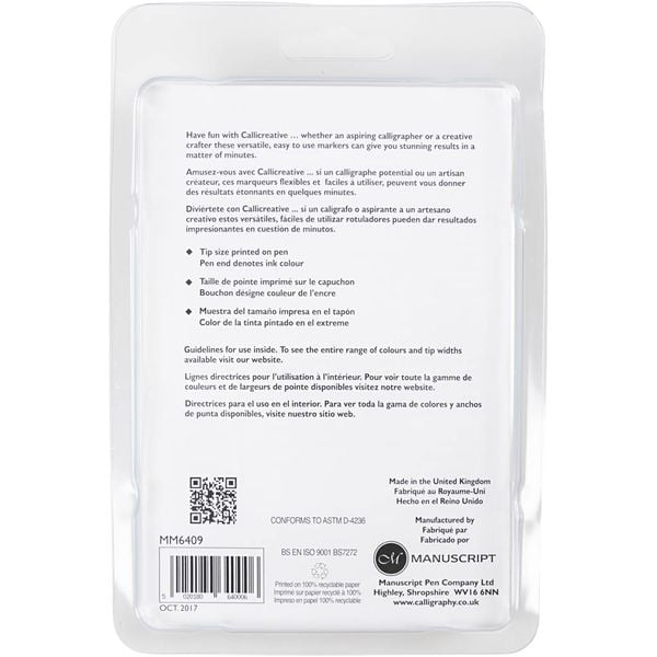 Produktbild: Creativ Company Kalligrafie-Marker, Strichst&auml;rke, 1,4+2,5+3,6+4,8 mm, Schwarz, 4 Stk