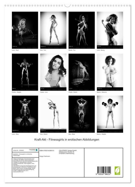 Produktbild: Kraft-Akt - Fitnessgirls in erotischen Abbildungen (hochwertiger Premium Wandkalender 2026 DIN A2 hoch), Kunstdruck in Hochglanz