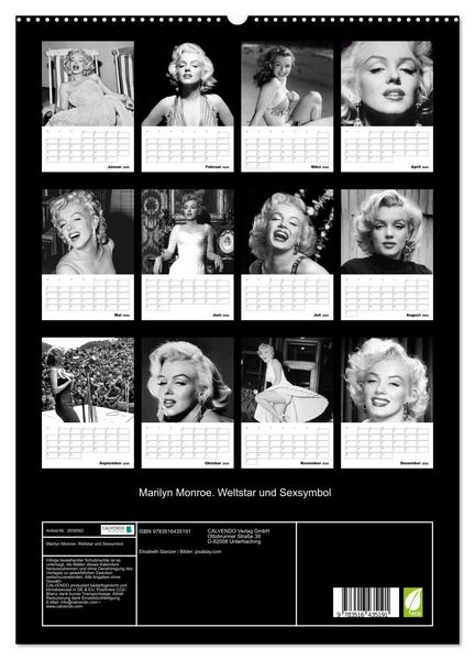 Produktbild: Marilyn Monroe. Weltstar und Sexsymbol (hochwertiger Premium Wandkalender 2026 DIN A2 hoch), Kunstdruck in Hochglanz
