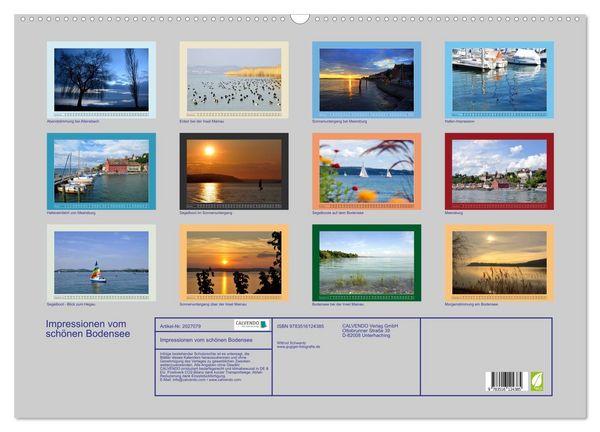 Produktbild: Impressionen vom sch&ouml;nen Bodensee (Wandkalender 2026 DIN A2 quer), CALVENDO Monatskalender