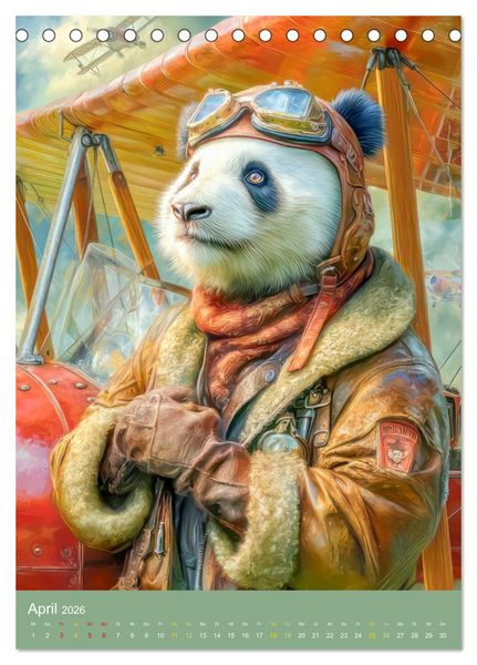 Produktbild: Pandas - Tatenfreudige B&auml;ren (Tischkalender 2026 DIN A5 hoch), CALVENDO Monatskalender