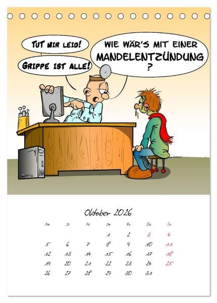 Produktbild: Trumix Cartoons - Gesundheit (Tischkalender 2026 DIN A5 hoch), CALVENDO Monatskalender