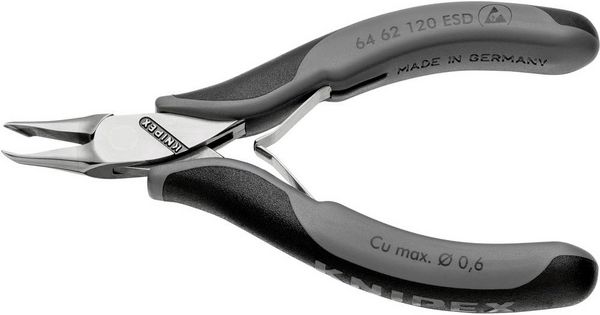 Produktbild: Knipex 64 62 120 ESD Elektronik- u. Feinmechanik Vornschneider mit Facette 120mm