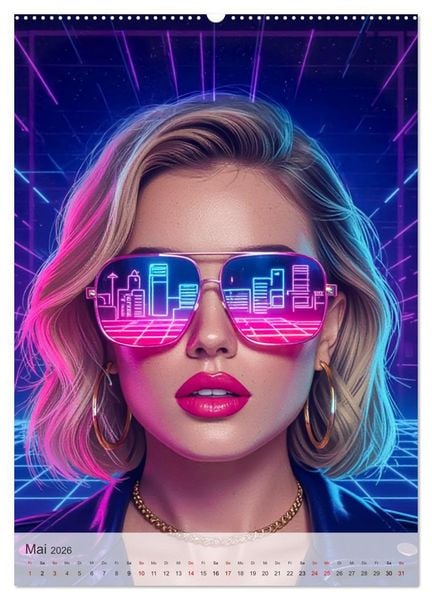Produktbild: Back to the Eighties - Electric Neon Nights (hochwertiger Premium Wandkalender 2026 DIN A2 hoch), Kunstdruck in Hochglanz