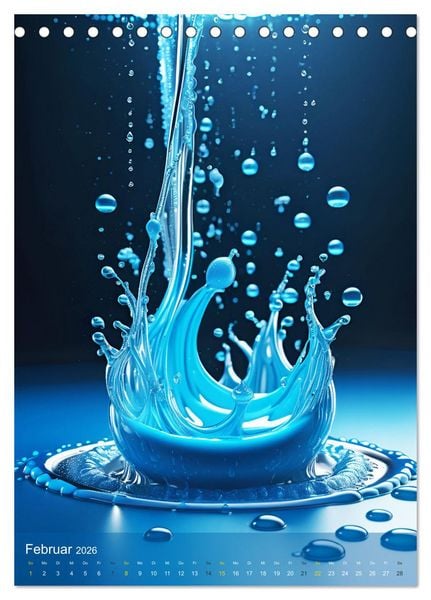 Produktbild: Splish! Splash! DROP ART (Tischkalender 2026 DIN A5 hoch), CALVENDO Monatskalender
