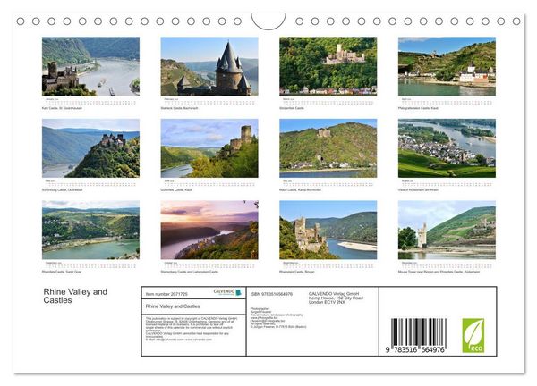 Produktbild: Rhine Valley and Castles (Wall Calendar 2026 DIN A4 landscape), CALVENDO 12 Month Wall Calendar