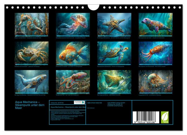 Produktbild: Aqua Mechanica &ndash; Steampunk unter dem Meer (Wandkalender 2026 DIN A4 quer), CALVENDO Monatskalender