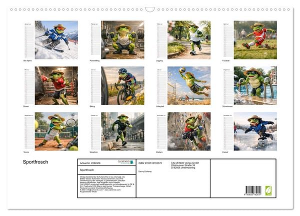 Produktbild: Sportfrosch (Wandkalender 2027 DIN A2 quer), CALVENDO Monatskalender