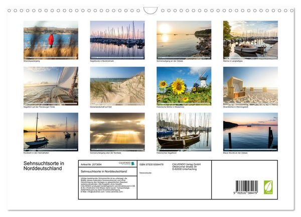 Produktbild: Sehnsuchtsorte in Norddeutschland (Wandkalender 2026 DIN A3 quer), CALVENDO Monatskalender