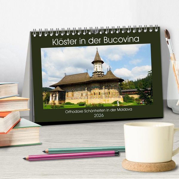 Produktbild: Kl&ouml;ster in der Bucovina (Tischkalender 2026 DIN A5 quer), CALVENDO Monatskalender