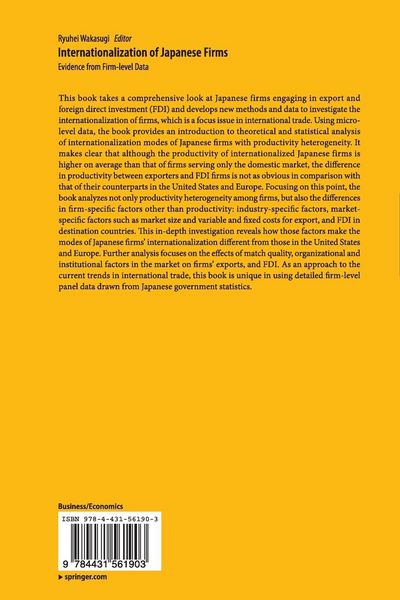 Produktbild: Internationalization of Japanese Firms