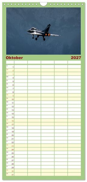 Produktbild: Familienplaner 2027 - Milit&auml;rflieger mit 5 Spalten (Wandkalender, 21 x 45 cm) CALVENDO