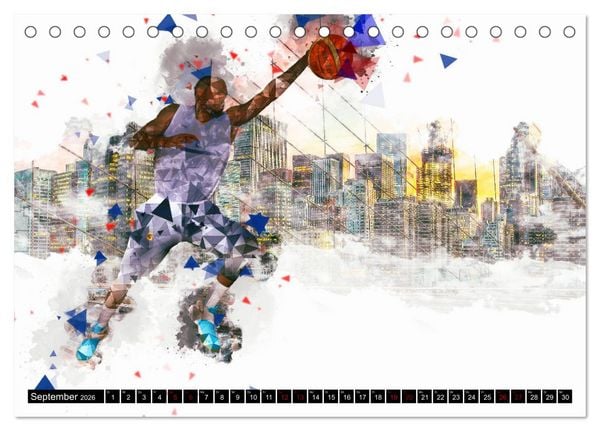 Produktbild: Basketball Art (Tischkalender 2026 DIN A5 quer), CALVENDO Monatskalender
