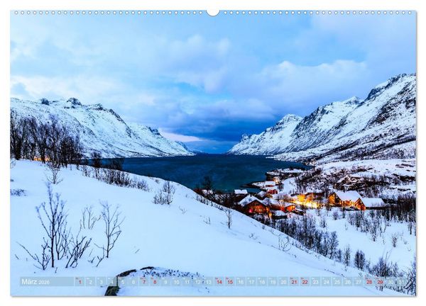 Produktbild: Troms&oslash; in der Polarnacht (hochwertiger Premium Wandkalender 2026 DIN A2 quer), Kunstdruck in Hochglanz