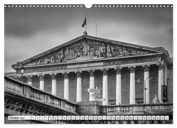 Produktbild: PARIS Monochrome Impressionen (Wandkalender 2026 DIN A3 quer), CALVENDO Monatskalender