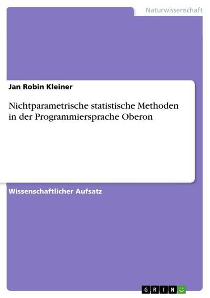 Produktbild: Nichtparametrische statistische Methoden in der Programmiersprache Oberon