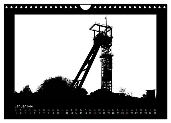 Produktbild: Ruhrpott und Niederrhein in Schwarzwei&szlig; (Wandkalender 2026 DIN A4 quer), CALVENDO Monatskalender