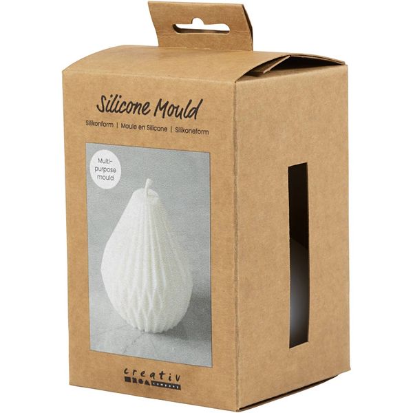 Produktbild: Creativ Company Silikonform, Gerippte Tropfenform, H 8 cm, D 7 cm, 140 g, 1 Stk