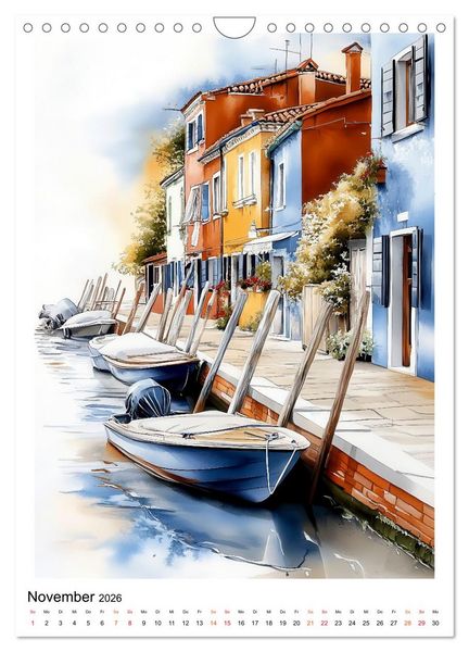 Produktbild: Venedig - Br&uuml;cken, Kan&auml;le, Gondeln (Wandkalender 2026 DIN A4 hoch), CALVENDO Monatskalender