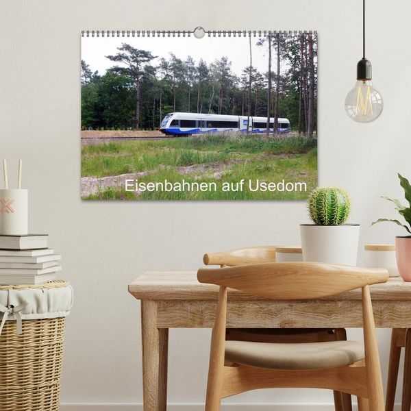 Produktbild: Eisenbahnen auf Usedom (Wandkalender 2026 DIN A3 quer), CALVENDO Monatskalender