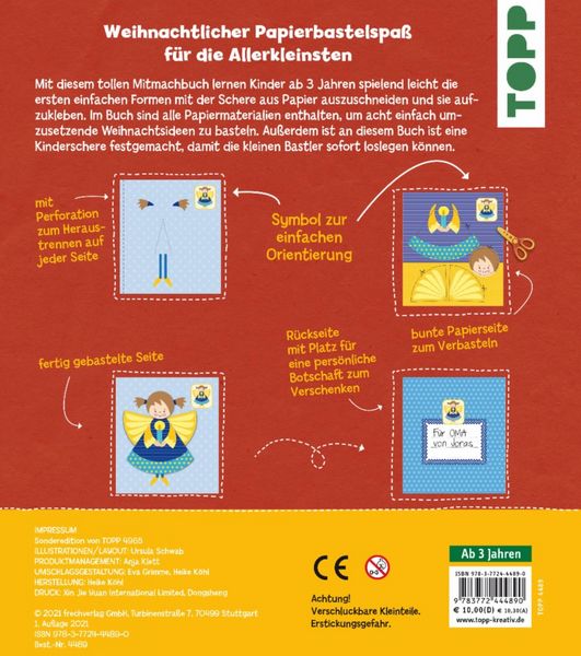 Produktbild: Das Verbastelbuch f&uuml;r die Allerkleinsten. Schneiden und Kleben. Weihnachten. Mit Schere