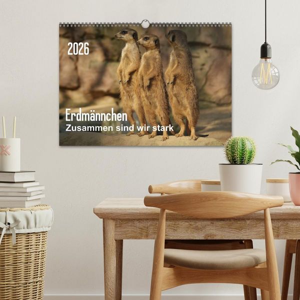 Produktbild: Erdm&auml;nnchen &ndash; Zusammen sind wir stark (Wandkalender 2026 DIN A3 quer), CALVENDO Monatskalender